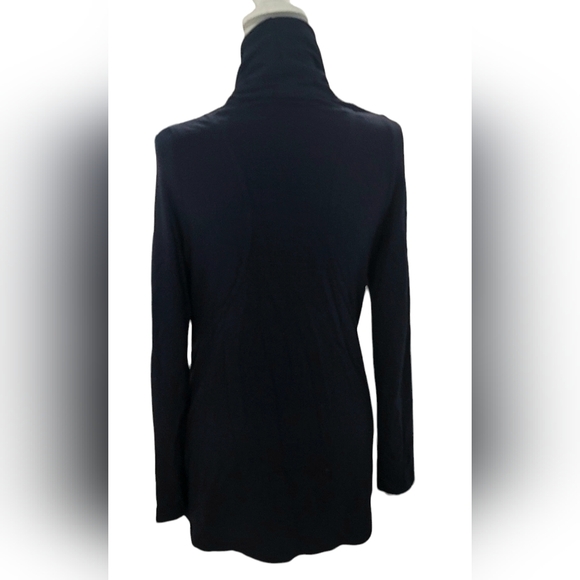 Market & Spruce | Alan French Terry Asymmetrical Zip Cardigan | Blue Size: M - Picture 2 of 6